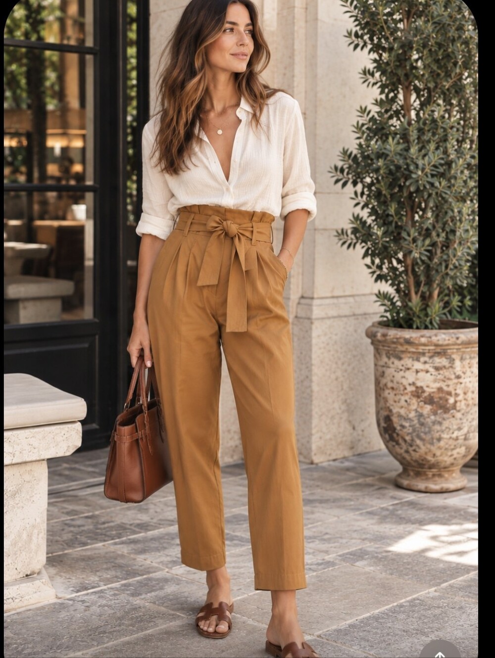 Sezane Austin Trouser Camel 38 NWT